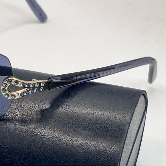 Faberge VTG 23K GP Swarovski Crystal Blue Sunglasses Sunnies EUC main image 14
